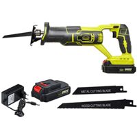 DEWINNER Scie Sabre Sans Fil, 20V 2.0Ah Scie Compacte Avec Batterie Li-Ion et Chargeur, 2 Lames de Scie, Vitesse Variable, Changement de Lame Sans Outil