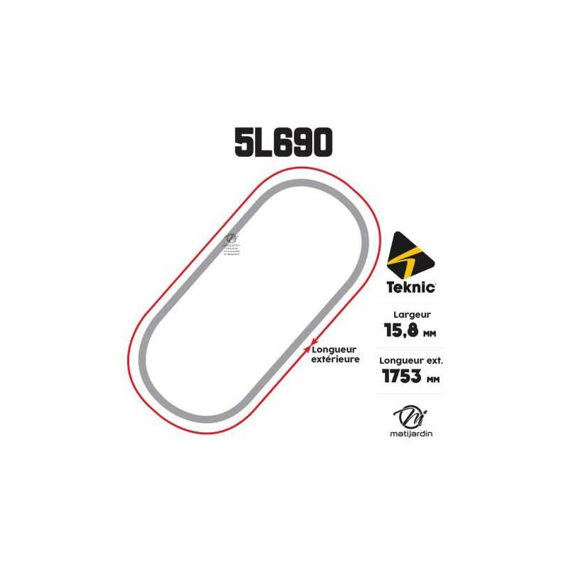 Courroie Tondeuse 3L390 Teknic Kevlar Trapézoïdale - 9,5 Mm X 991 Mm