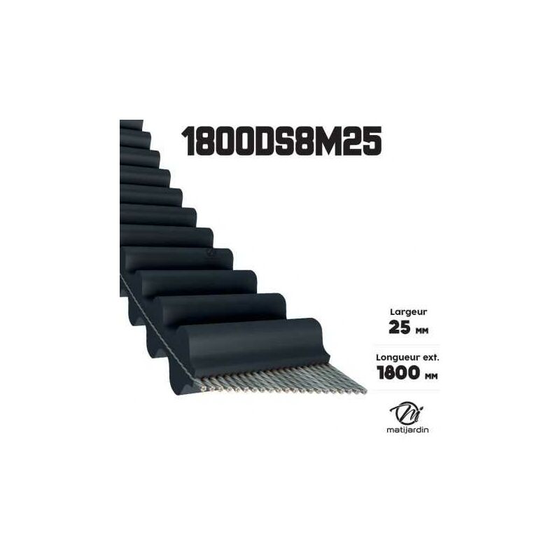 Courroie 8-1800DS8M25 Pour Tondeuse Autoportée - Compatible Honda, Castel Garden, Alpina