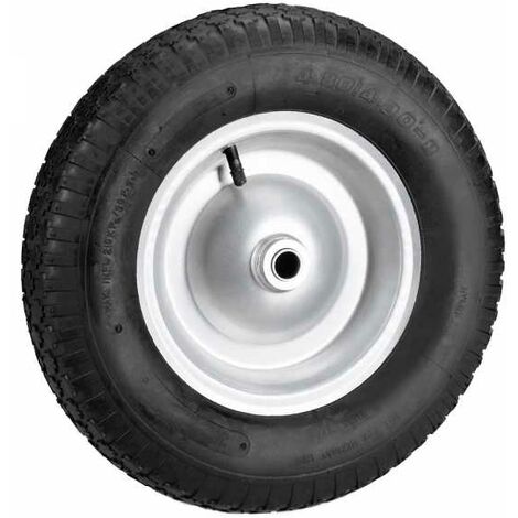 Matijardin – Roue de brouette 480 x 400 x 8 – Pneumatique ligné pour adhérence optimale – Diamètre d'axe 19 mm – Longueur d'axe 75 mm