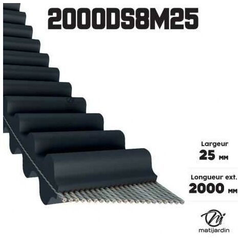 Courroie Tondeuse Double Denture 1600DS8M20 Prix Eco- 20 Mm X 1600 Mm