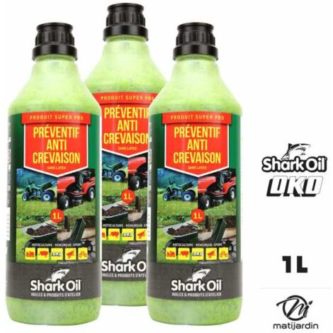 Matijardin Shark Oil OKO Préventif Anti Crevaison 500ml X3 - Solution Pour Pneus Tondeuse, VTT, Moto Et Remorques