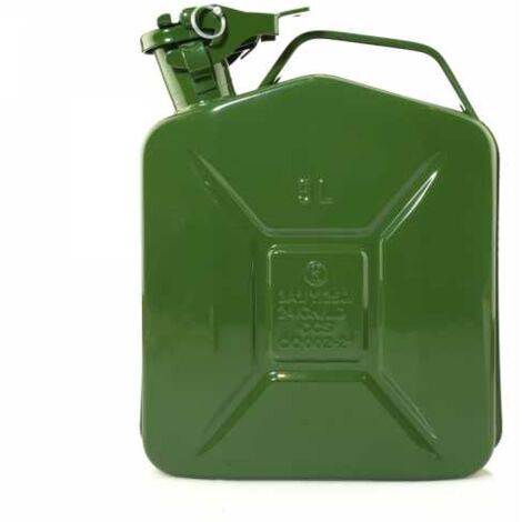 Jerrican 5 litres acier métal vert olive pour hydrocarbures