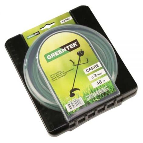 Fil débroussailleuse Greentek carré 3 mm x 46 m sous blister (1/4)
