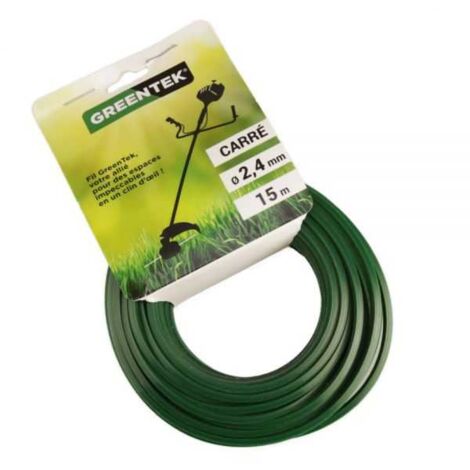 Fil débroussailleuse Greentek carré 2,4 mm x 15 m (1/4)