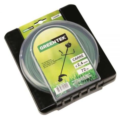 Fil débroussailleuse Greentek carré 2,4 mm x 78 m sous blister (1/4)