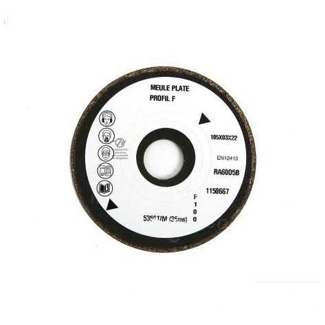 Meule d'affûtage chaîne tronçonneuse pour affûteuse Mini Jolly. Ø 105 mm. Epaisseur 3 mm (1/4)