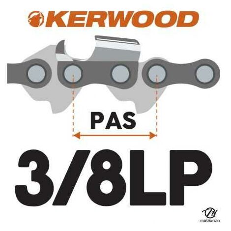 Guide tronçonneuse Kerwood 35 cm 3/8LP 1,3 mm 52 maillons 14B2KCWA -  Matijardin