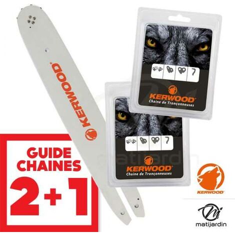 Guide De Chaîne Tronçonneuse Kerwood 38 Cm - .325" - 1,5 Mm - 64 Maillons - Référence Oregon 15C3KSWB - Pièce Adaptable Matijardin - 8
