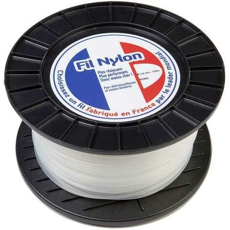 Fil nylon 3 mm x 120 m Rond Blanc Bobine (1/5)