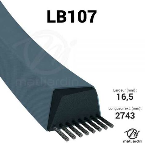 Courroie tondeuse Mitsuboshi LB107 trapézoïdale  16,5 x 2729 mm (1/4)