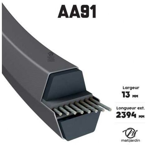 Courroie tondeuse AA91 hexagonale 13 x 2394 mm (1/4)