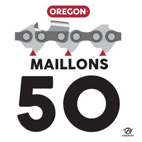 Oregon 91PXL050G Chaîne De Scie à 50 Maillons D'entraînement Semi-ciseau à Profil Bas 3/8" Calibre 127 Cm