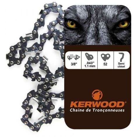 Kit Kerwood guide + chaîne tronçonneuse 35 cm, 3/8LP 1,3 mm. 52