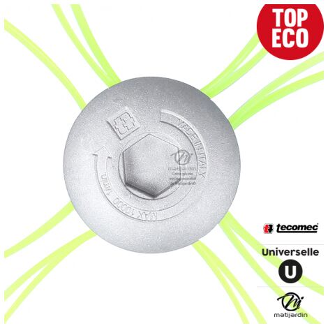 Tête Débroussailleuse 4 Brins Universelle Multi-fils Ozaki - Pour Débroussailleuses >35cc - Alésage 20/25,4 Mm - Avec Rondelles D'Adaptation - 9