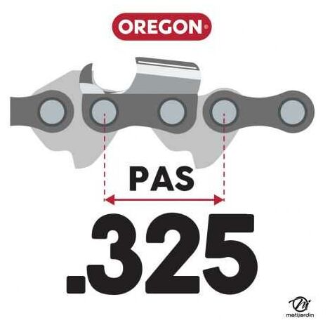 Chaîne Pour Tronçonneuse Oregon - Pas .325" - 1,6 Mm - 74 Maillons - Profil Gouge Demi-Ronde