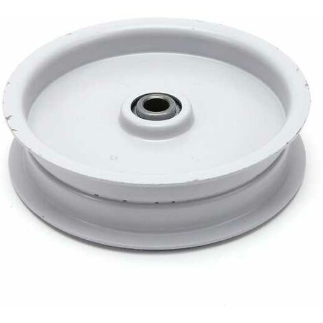 Poulie gorge plate acier sur roulement. Ø 102 mm. Diamètre rebord 115 mm (1/4)