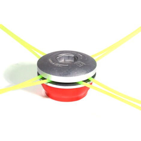 Tête débroussailleuse 8 brins aluminium – Compatible débroussailleuses jusqu'à 25 cc – Alésage 20/25,4 mm – Fils carré Ø 2 à 4 mm – Tecomec