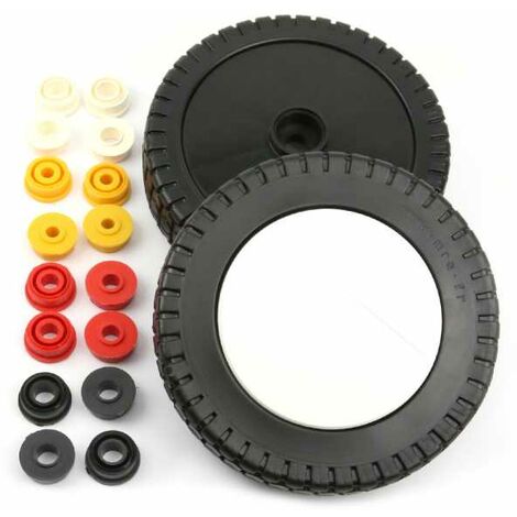 Roue tondeuse universelle Ø 180 mm / 45 mm jeu 3 bagues 8, 10, 12,7 mm par 2 (1/5)
