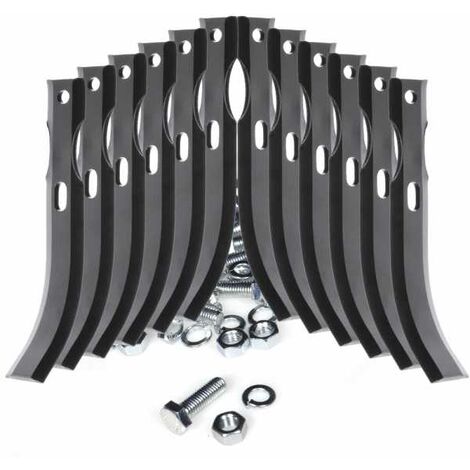 Matijardin – Outils fraises réversibles pour motoculteur – Lot de 6 paires 190 mm – Boulons inclus – Efficace pour binage et désherbage