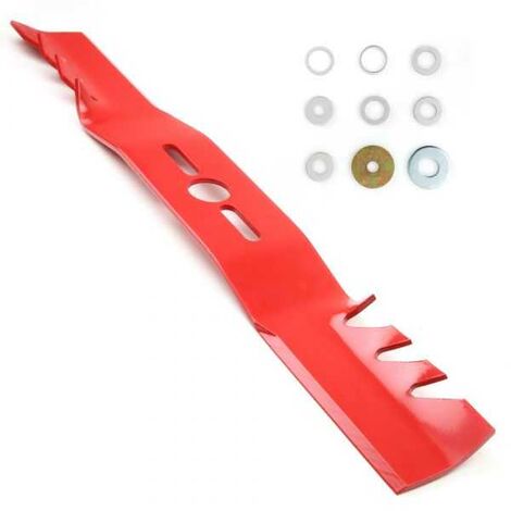 Oregon – Lame de tondeuse mulching galbée 47,6 cm – Compatible avec alésage rond – Coupe précise pour pelouse – Kit de rondelles d'adaptation inclus (1/5)