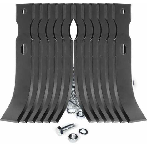 Matijardin – Outils fraises universels réversibles 210 mm – Lot de 6 paires de couteaux – Boulons inclus pour motoculteur
