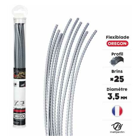 Oregon 111085E Fil De Coupe Strié FlexiBlade 4,0 Mm X 21 M - Ultra Résistant Pour Ronces Et Herbes Denses