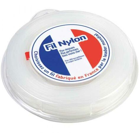 Fil nylon 1,6 mm x 100 m Rond Blanc Blister. (1/5)