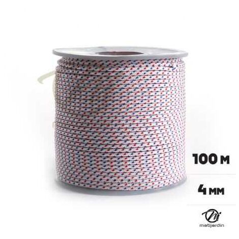 Corde De Lanceur Nylon 2,5mm X 2m - Pour Tondeuse, Débroussailleuse, Couleur Rouge Et Blanc, 16 Fuseaux