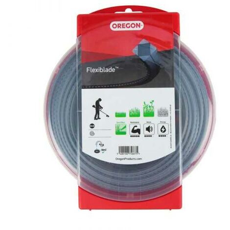 Fil Oregon FlexiBlade 2,5 mm x 53 m. Carré. Cranté. Blister. Fil débroussailleuse (1/5)