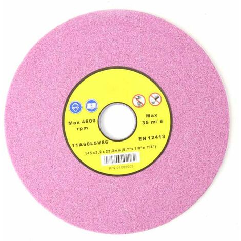 Meule d'affûtage chaîne tronçonneuse 3/8" et .404" Ø 145 mm. Epaisseur 3 mm (1/4)