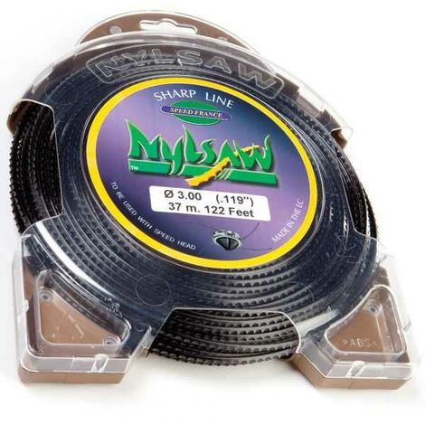 Matijardin – Fil débroussailleuse cranté 3 mm x 37 m – Nylon renforcé pour coupe précise – Compatible débroussailleuses et rotofils