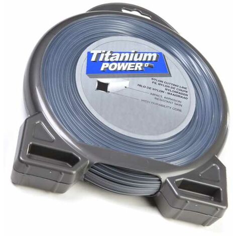 Fil Titanium 2,5 mm x 64 m. Carré. Bi-matière. Blister. Fil débroussailleuse (1/5)