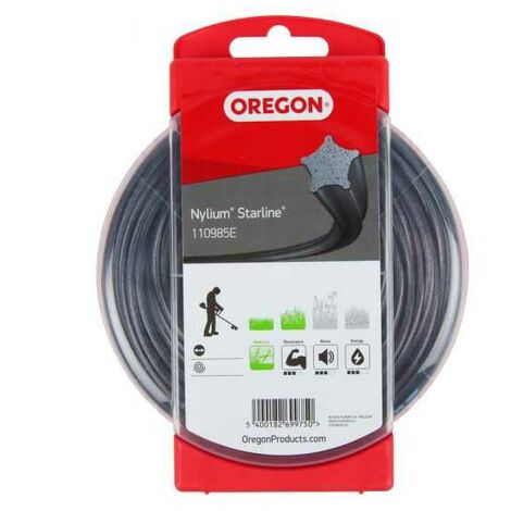 Fil nylon Oregon Nylium 3 mm x 60 m. Etoilé. Blister. Fil débroussailleuse (1/5)