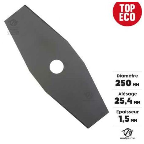 Lame De Débroussailleuse Ratioparts - 2 Dents, 250 Mm, Alésage 25.4 Mm, Pour Coupe Efficace - 6