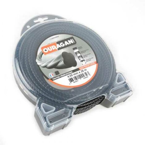 Fil débroussailleuse Ouragan 4 mm x 26 m Spirale Blister (1/5)