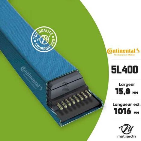 Courroie tondeuse Continental 5L400 kevlar trapézoïdale  15,8 x 1016 mm (1/5)