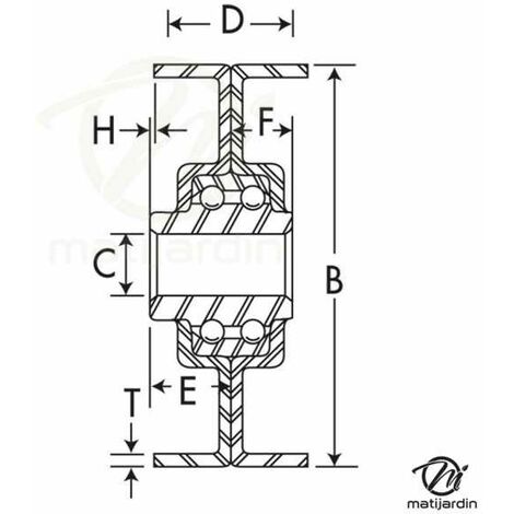 Poulie V diamètre 127 mm largeur 24 mm pièce motoculture - Matijardin