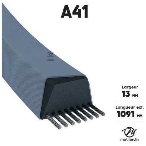 Courroie tondeuse A41 trapézoïdale  13 x 1091 mm (1/4)