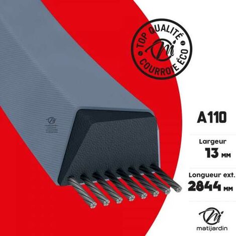 Carrelette 120 Cm Courroie Trapézoïdale Lisse A110 - Dimensions