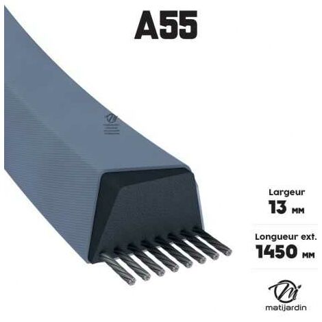 Courroie tondeuse A55 trapézoïdale 13 x 1450 mm (1/4)