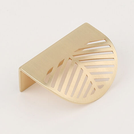 DEWIN Drawer Handles and Knobs 4pcs Leaf Shape Cabinet Pulls Brass Gold Furniture Handles Kitchen Door Knobs