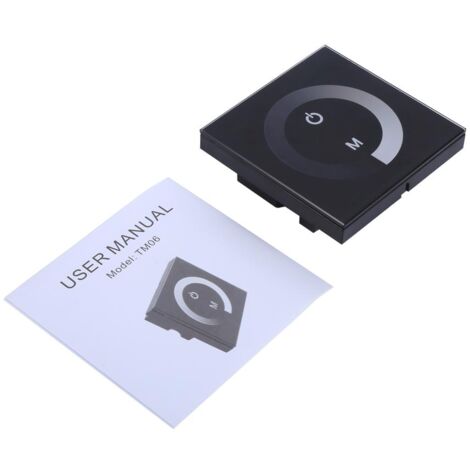 DEWIN Single Color Touch Panel Dimmer Wall Switch Controller LED Light Strip DC 12V-24V(Black)