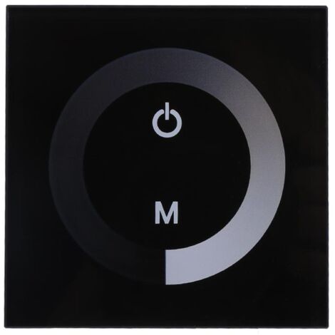 DEWIN Single Color Touch Panel Dimmer Wall Switch Controller LED Light Strip DC 12V-24V(Black)