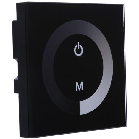 DEWIN Single Color Touch Panel Dimmer Wall Switch Controller LED Light Strip DC 12V-24V(Black)