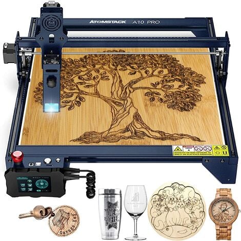  ATOMSTACK A10 Pro Laser Engraver and R3 Pro Rotary Roller, 10W  High Precision Laser Engraving Machine and Laser Cutter for Wood Metal with  Terminal Panel for Offline Engraving, 16.14'' x 15.75