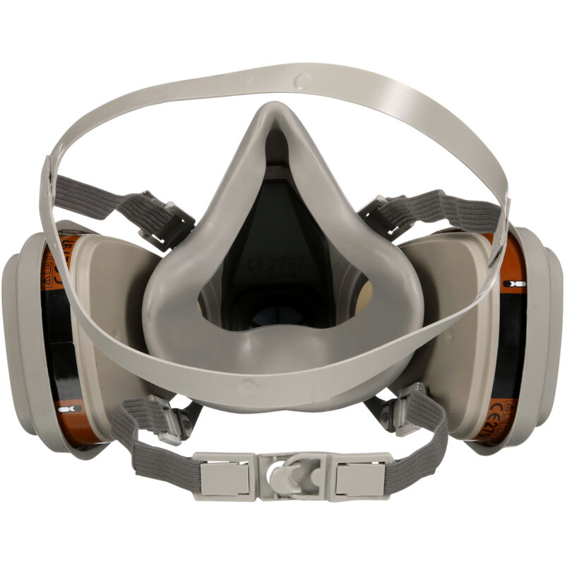 Masque Complet De Protection 27 En 1 Réutilisable - Filtre Vapeurs Organiques, Gaz, Particules - Avec 2 Cartouches Et 22 Filtres Coton