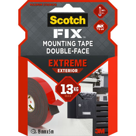 Ruban d'assemblage double face pour l’extérieur Scotch-FIX™ Extreme, 19 mm x 5 m, 1 rouleau/paquet