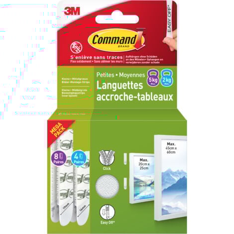 Multi-Pack de languettes accroches tableaux petites et moyennes Command™
