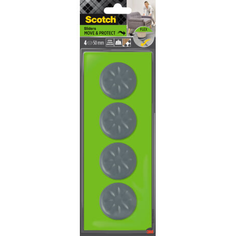 Patin glisseur Move & Protect Flex Scotch® SP61A02, adhésif, gris, Ø 50 mm, 4/paquet - 400 kg (1/2)